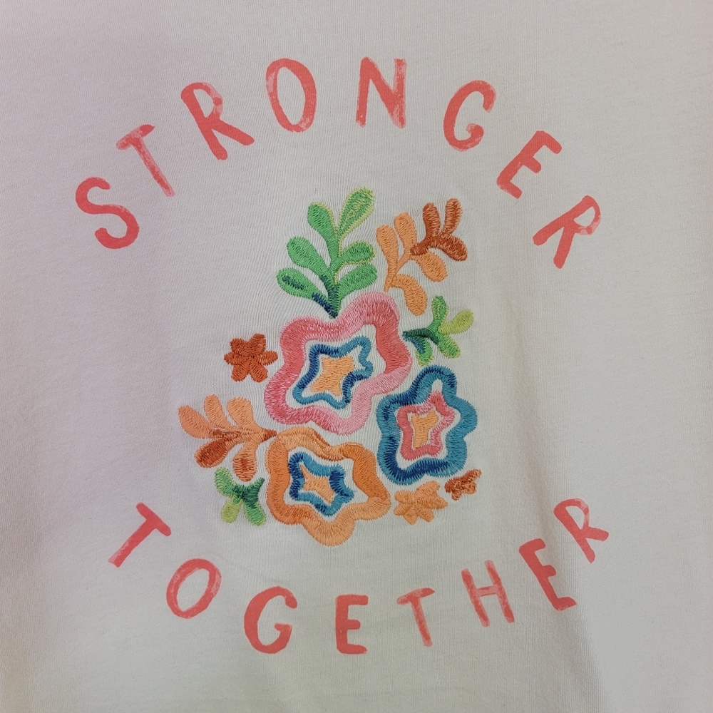LC Lauren Conrad Crewneck Graphic Embroidered Tee Size Large - Picture 5 of 9